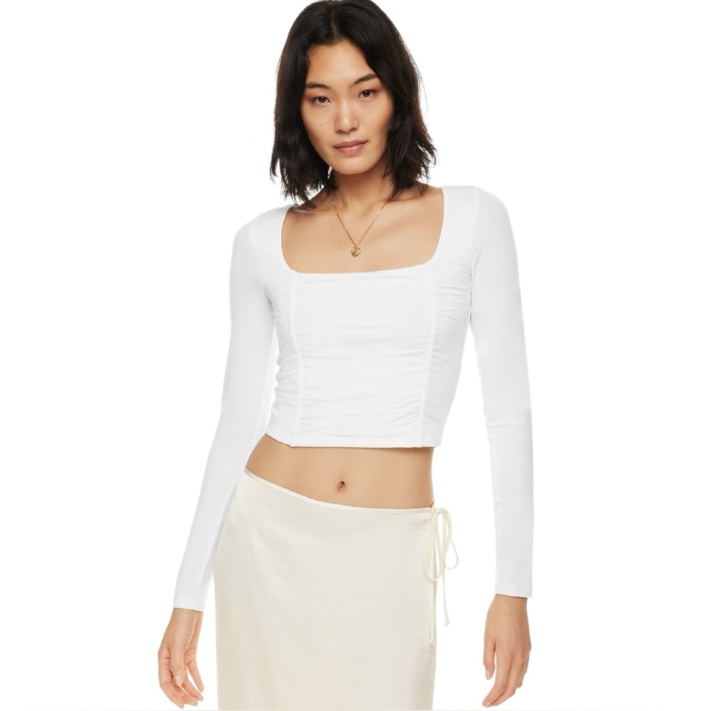 Aritzia Wilfred Lydia Top in White Size Medium